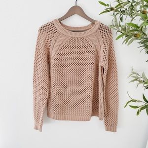 Blush Pink Cable Knit Sweater